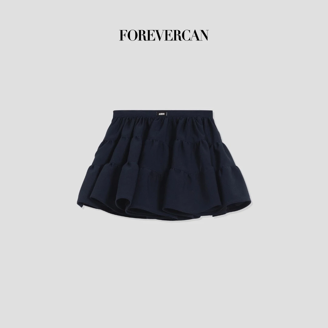 FOREVERCAN“椰蓝朵朵”高腰蓬蓬蛋糕裙半身裙裤 SD21837B