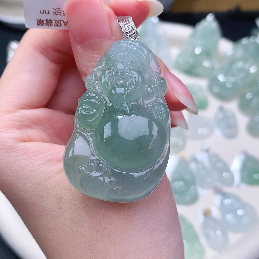 翡翠18K金镶嵌颈饰44.9-28.9-6.9