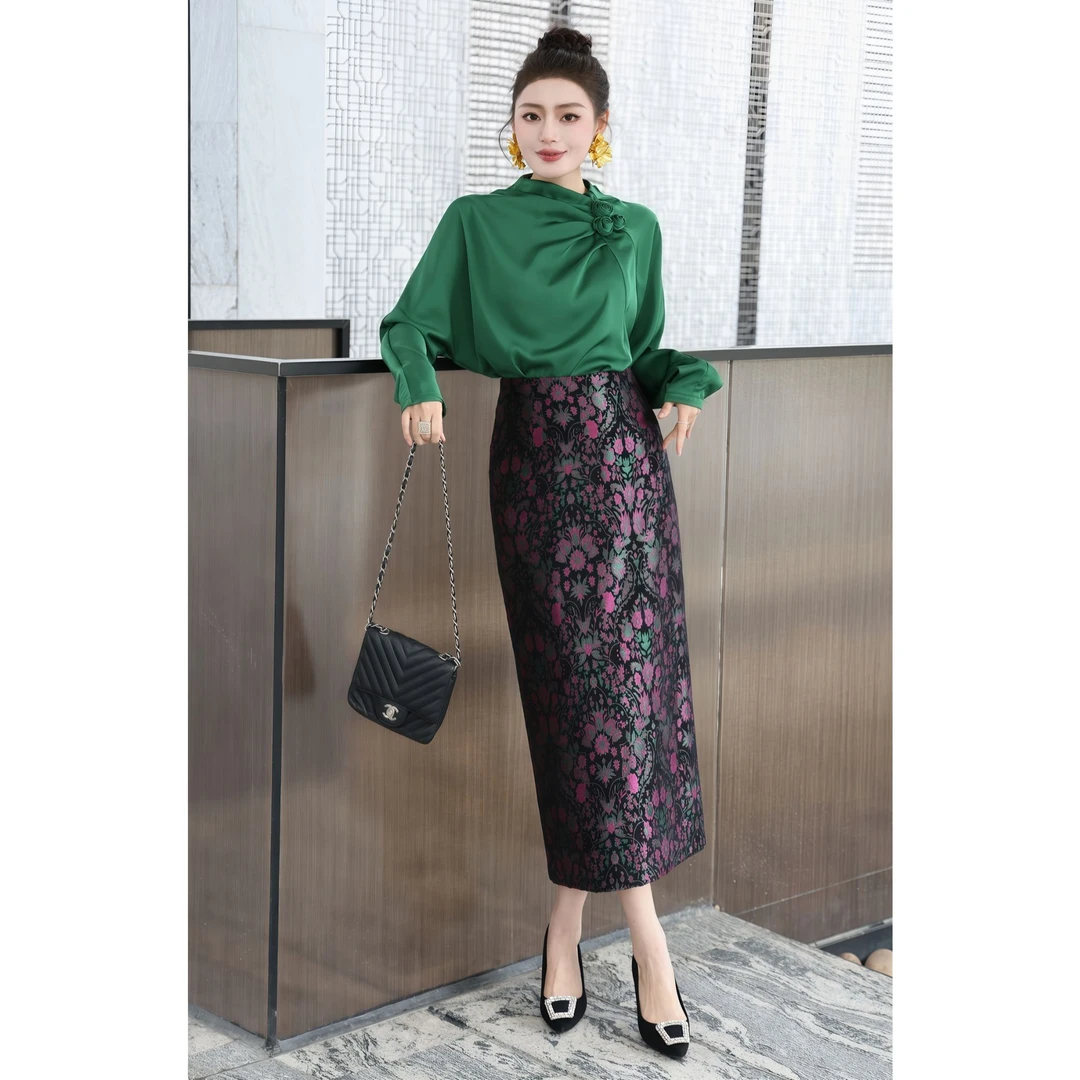 深圳南油原创设计师款 衬衫半裙套装