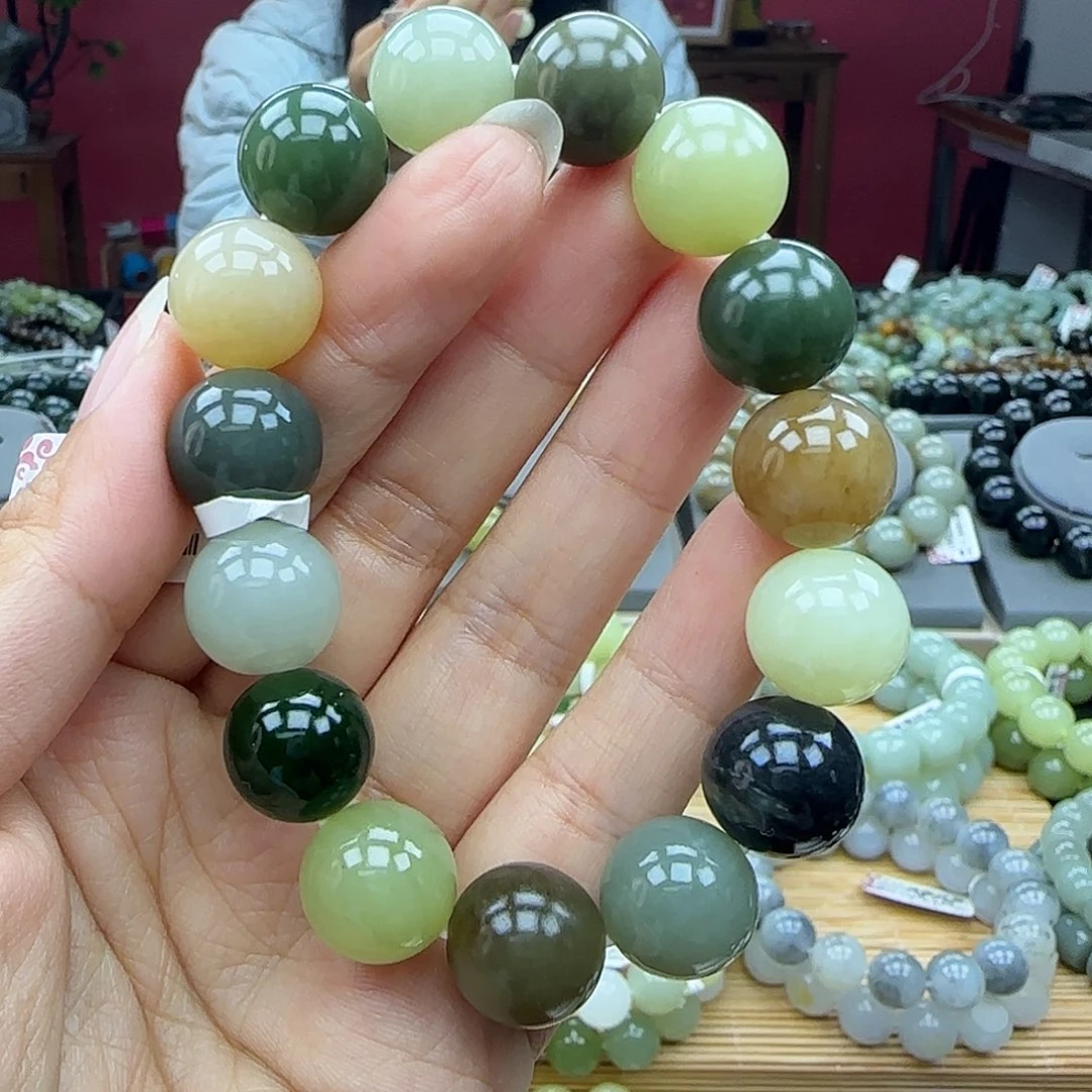 和田玉未镶嵌手串有包容14