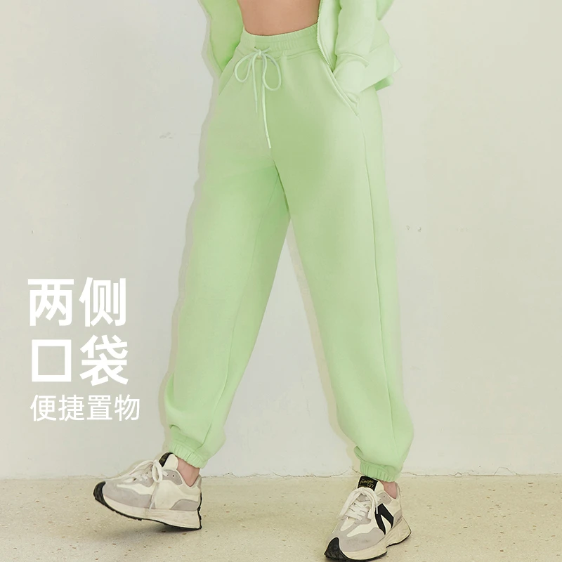 DK加绒运动长裤休闲卫裤保暖高腰束脚健身训练瑜伽裤5107