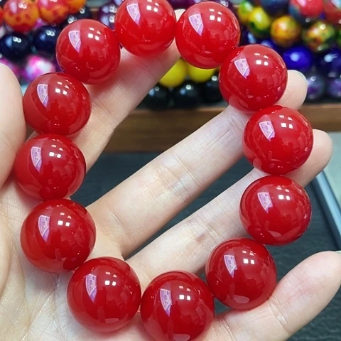 玛瑙未镶嵌手饰鸽血红20