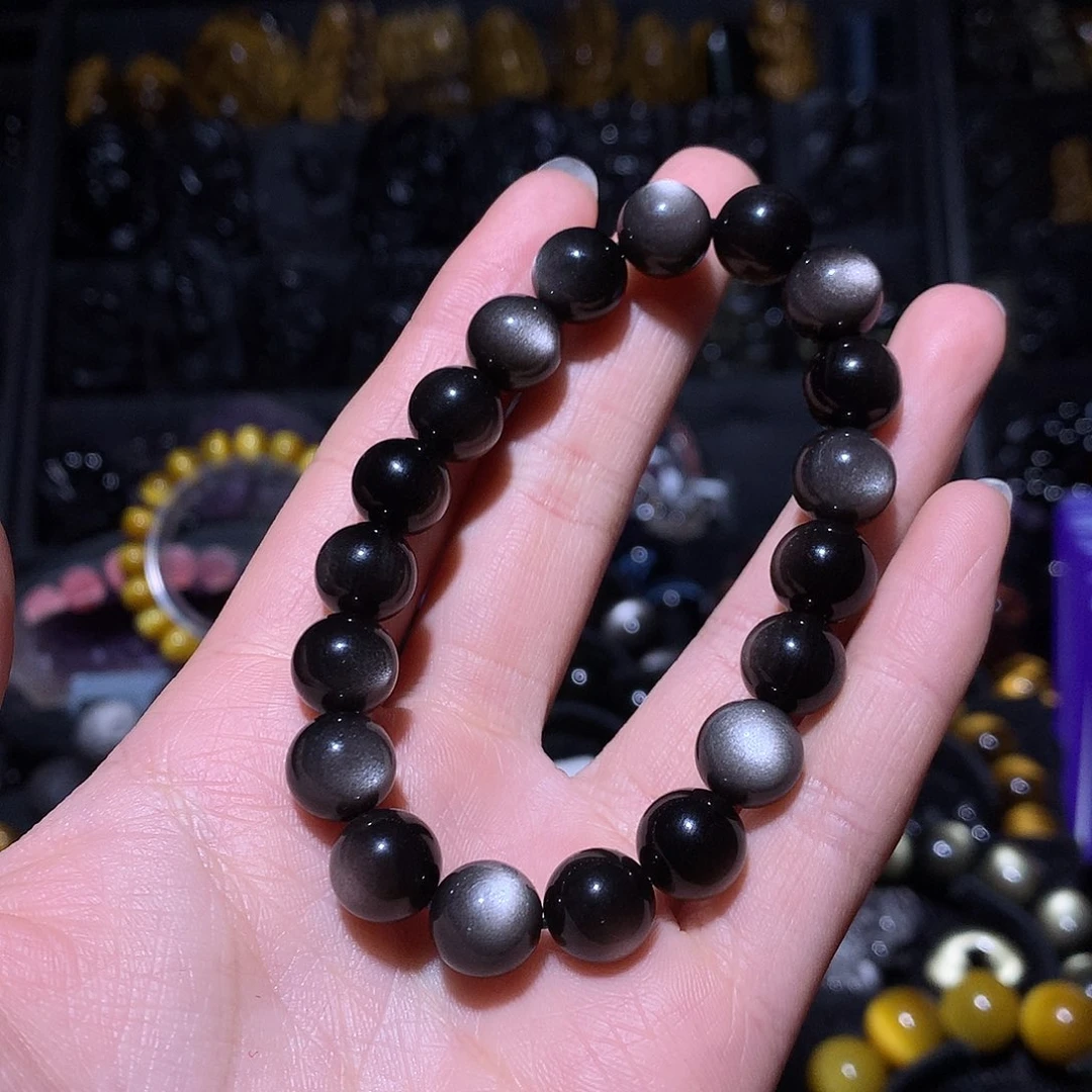 黑曜岩手链未镶嵌开***饭