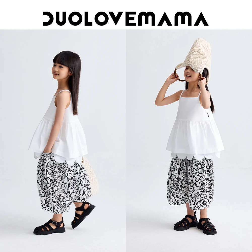 DUOLOVEMAMA 纯棉印花轻薄儿童灯笼裤男女童亲肤百搭宽松短裤夏