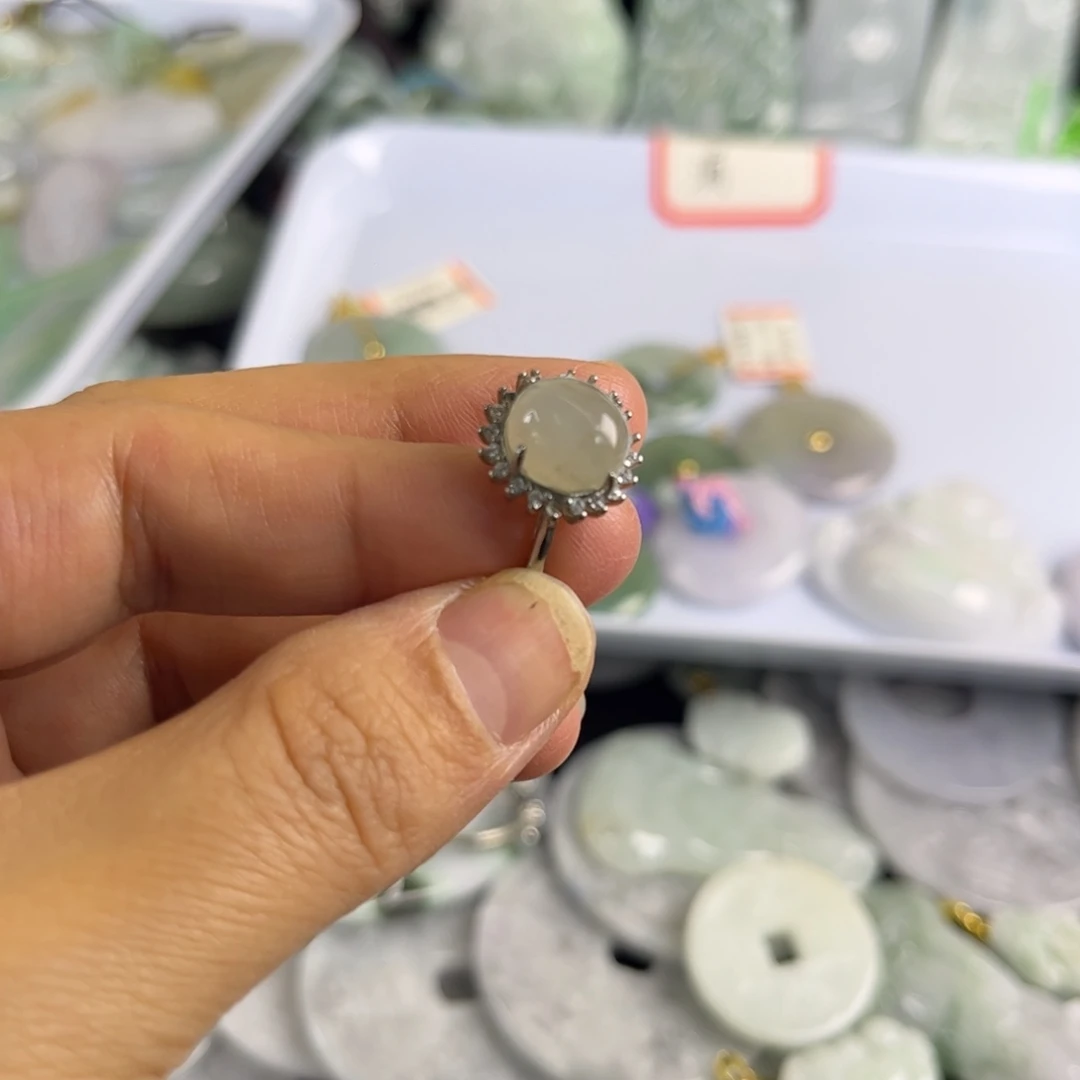 翡翠银S925镶嵌吊坠(不含链)瑕疵