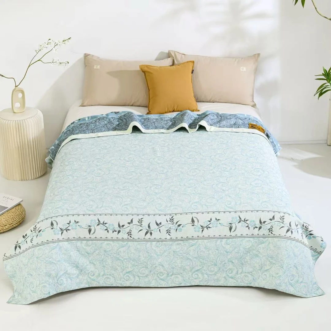 【清新蓝】200*230cm私人订制罗布麻软绵毯凉席