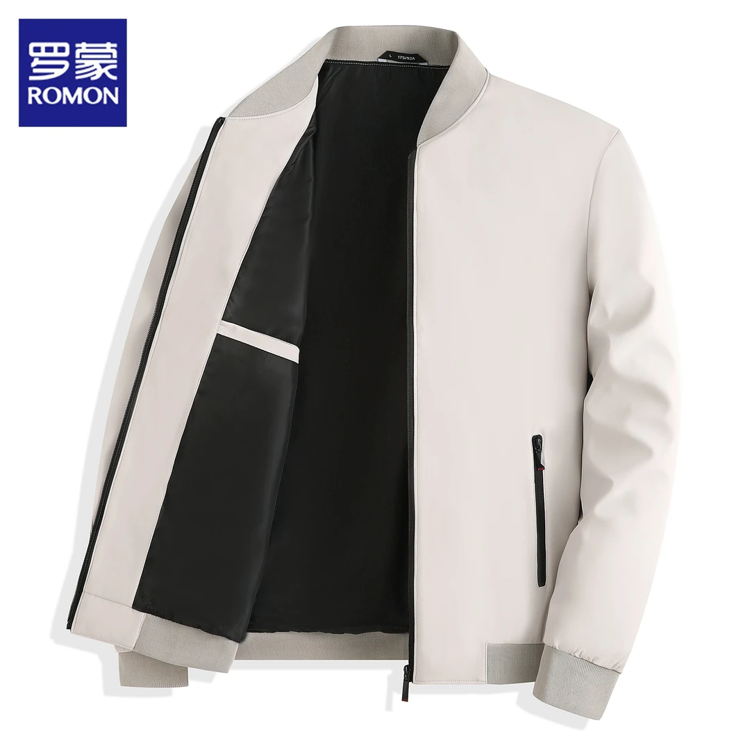 罗蒙男士春秋夹克2025新款青年商务休闲棒球领痞帅慵懒风外套男装