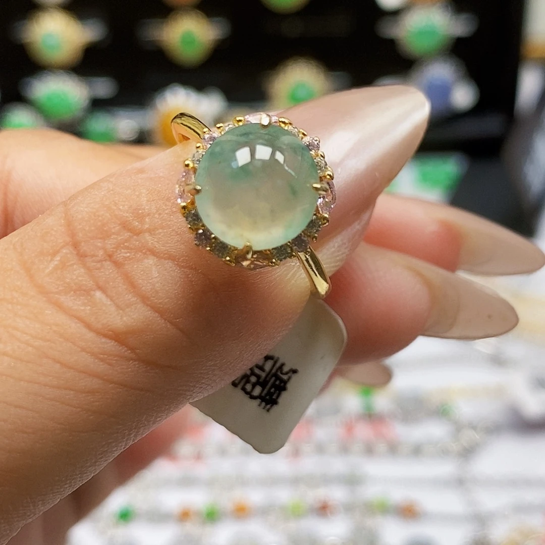 银S925镶嵌戒指翡翠1156