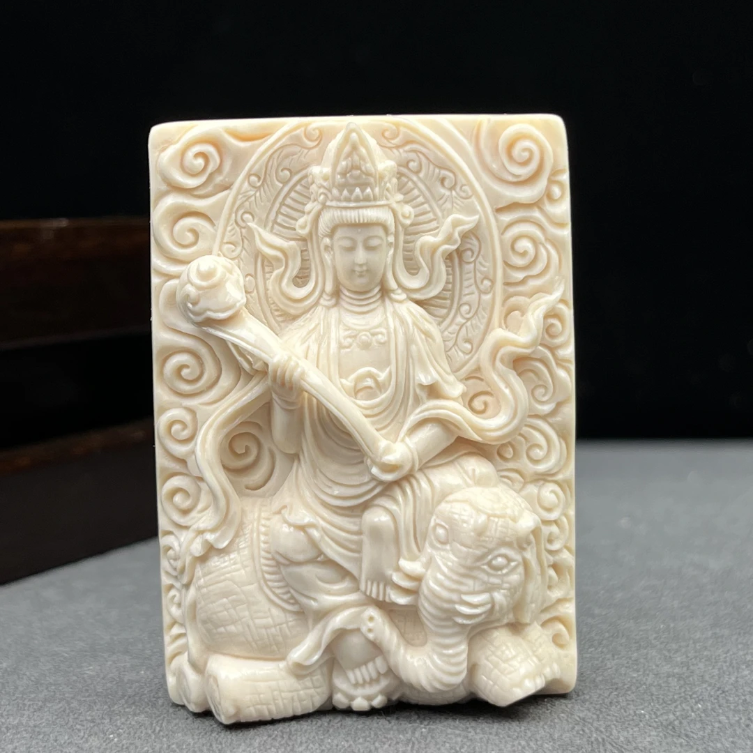 K9151天然猛犸牙  普贤牌42*58*22mm 支持鉴定 假一罚四