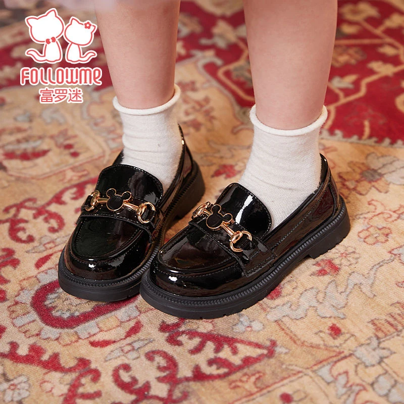 微瑕女童皮鞋春秋单鞋洋气英伦风单鞋时尚百搭乐福鞋SFLM061