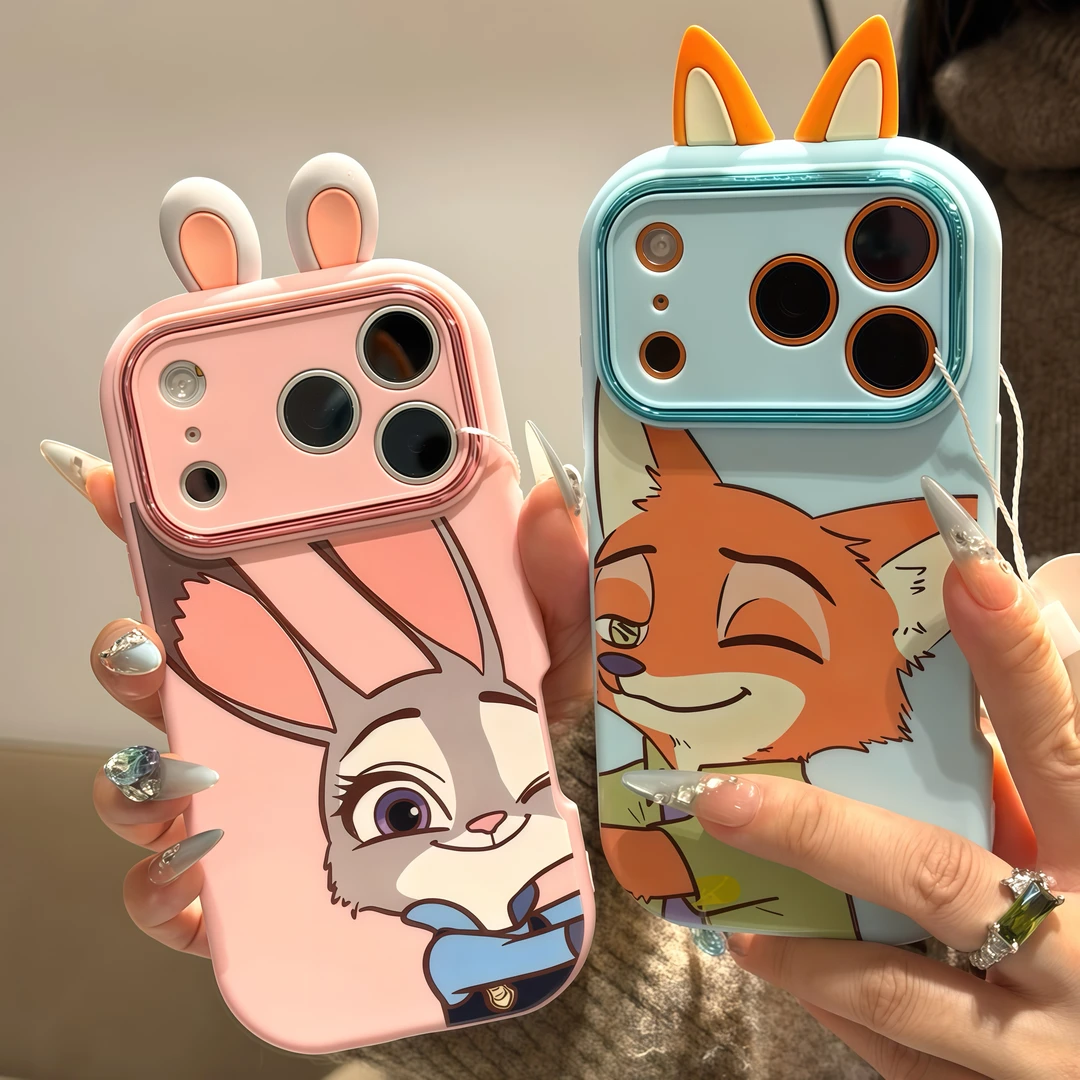 BANCA贴贴朱迪尼克耳朵适用苹果17/16promax手机壳华为vivooppo小