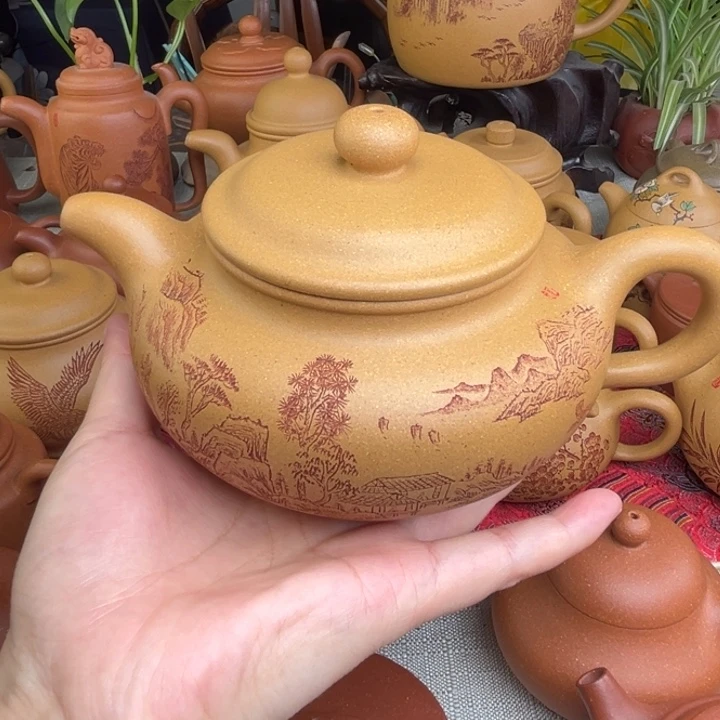 原矿黄金段刻绘仿古精工半手500➕2杯