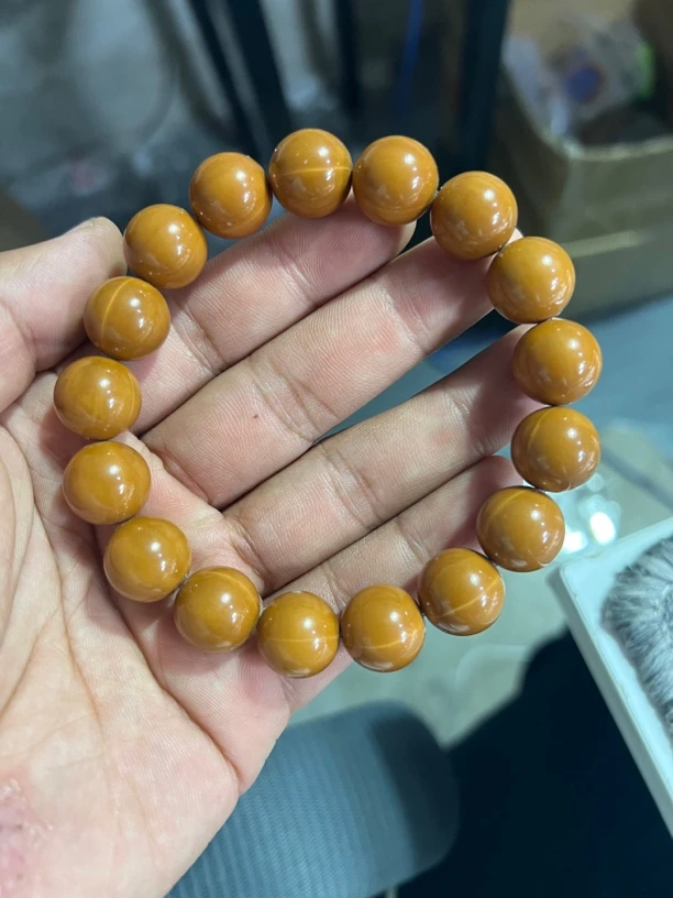 二等品 有返油 介意勿拍龙炎正圆光珠手串 13+mm