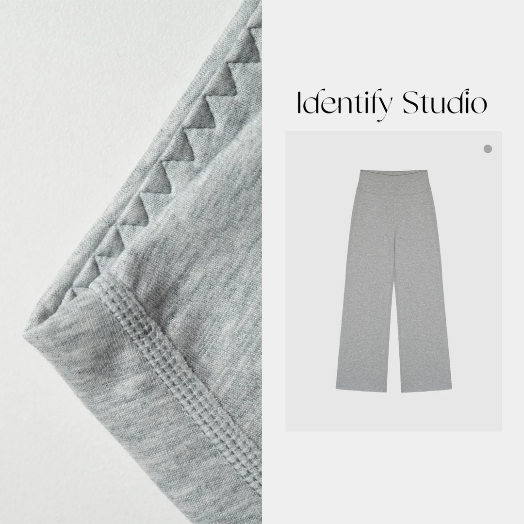 IDENTIFY“白色乐园”春季新款百搭高腰时尚显瘦阔腿休闲长裤25SS