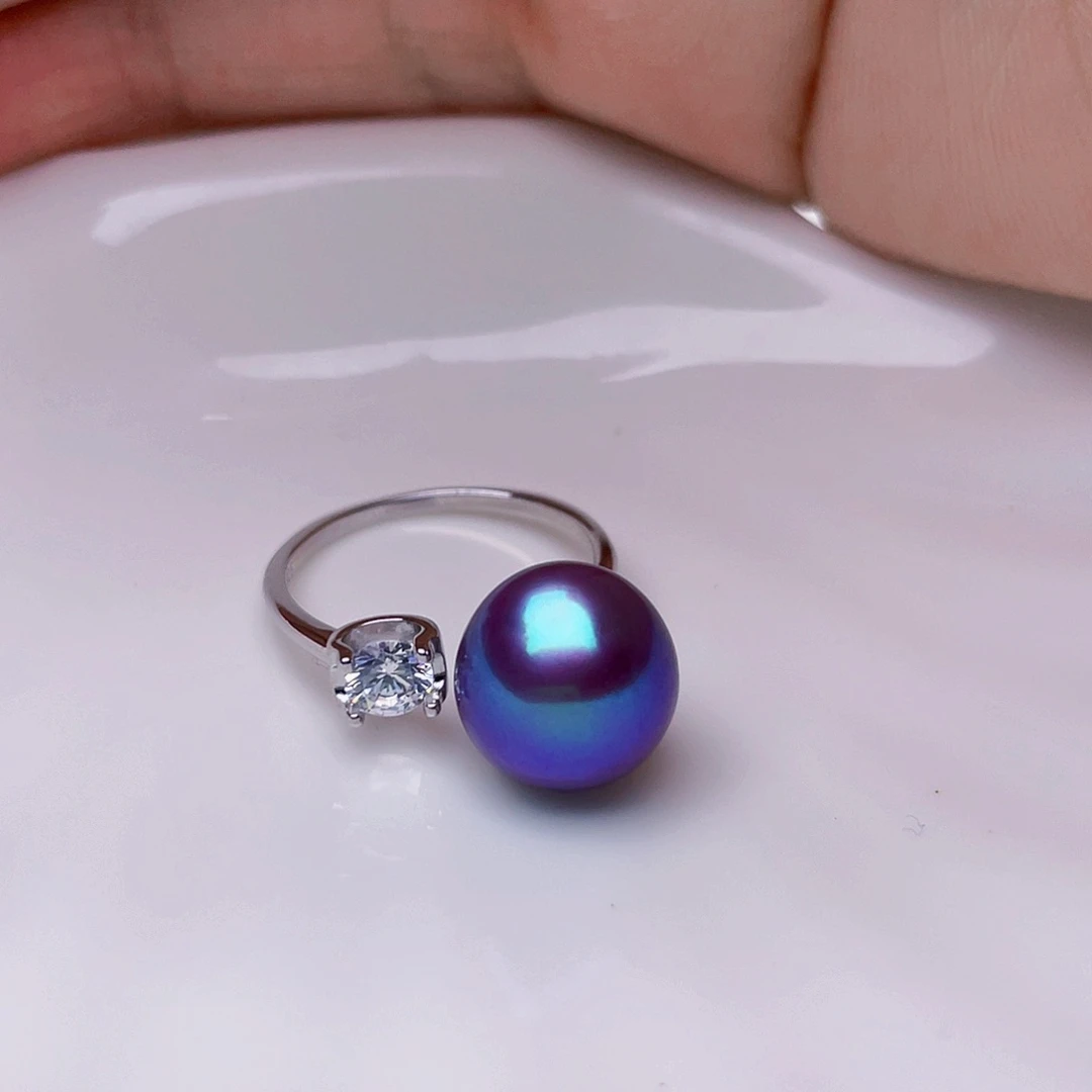 淡水珍珠戒指银S925镶嵌西