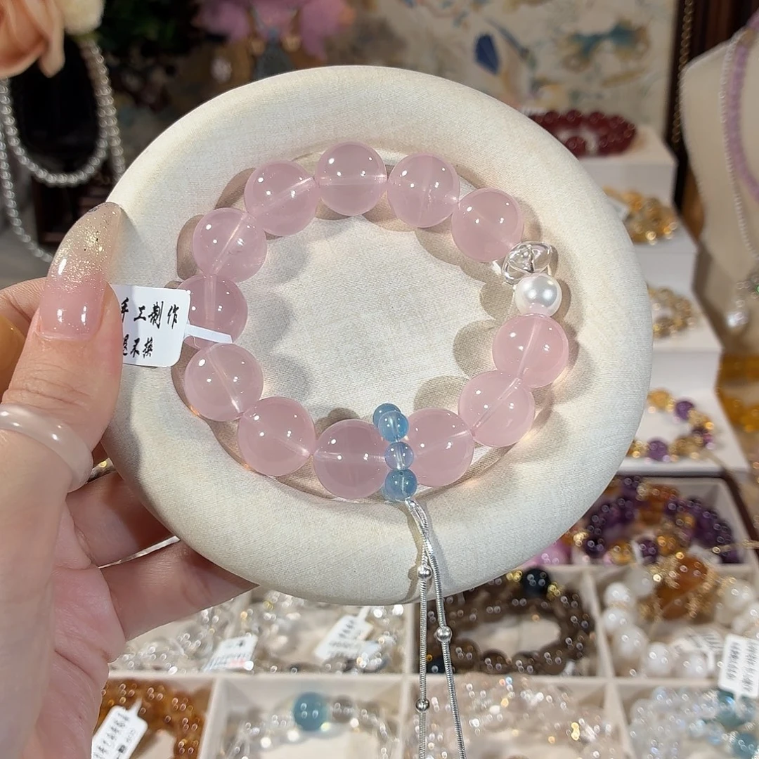 芙蓉石手链未镶嵌马粉果冻体设计款15+