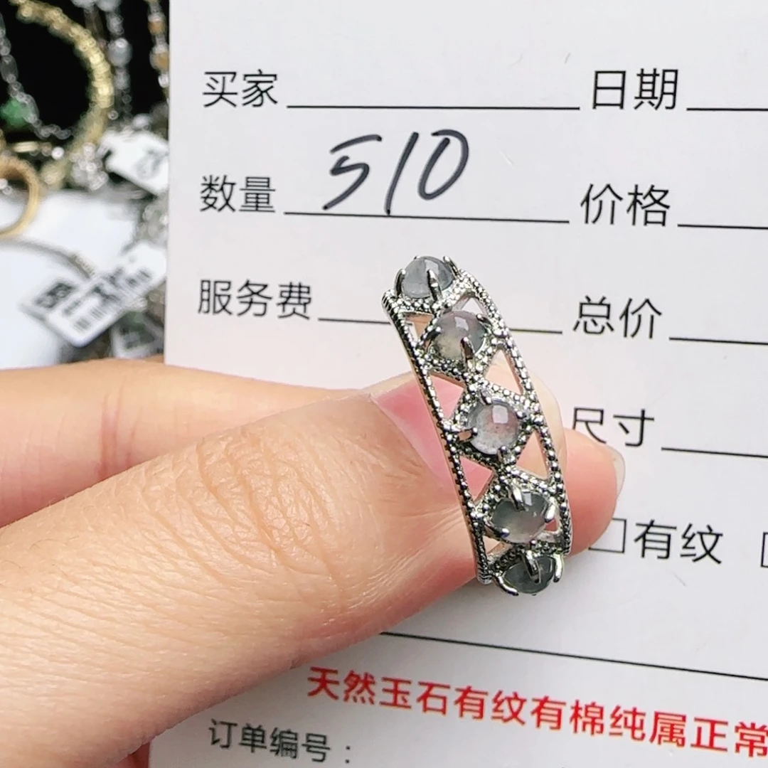 银S925镶嵌戒指翡翠