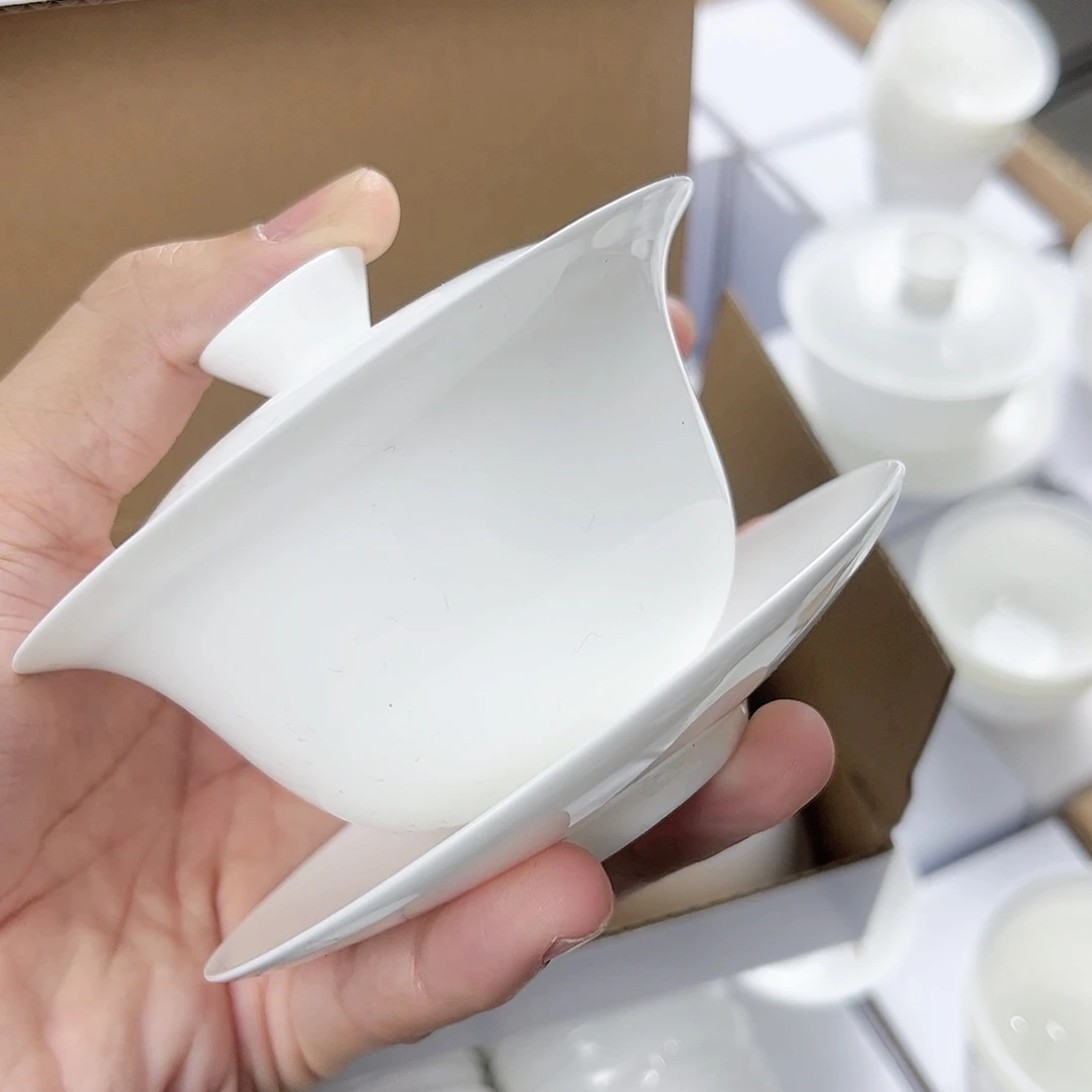 【闪购商品】120骨瓷盖碗超薄胎单个