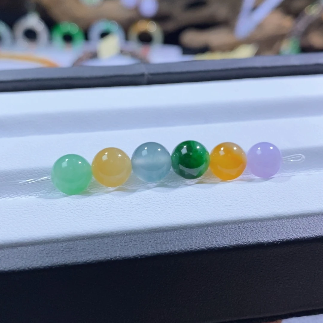 翡翠散珠浓彩珠一组【可单出】