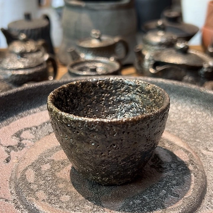 曾***平白膳泥和独连碳荥经黑砂主人杯一个