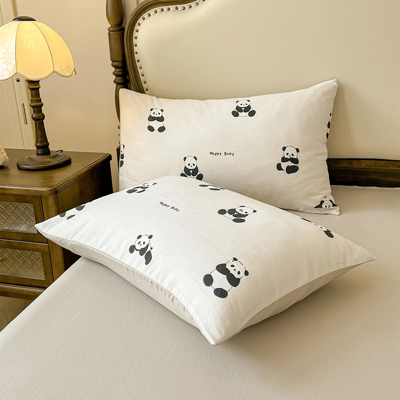 7A抗菌皱皱纱枕套48*74 熊猫