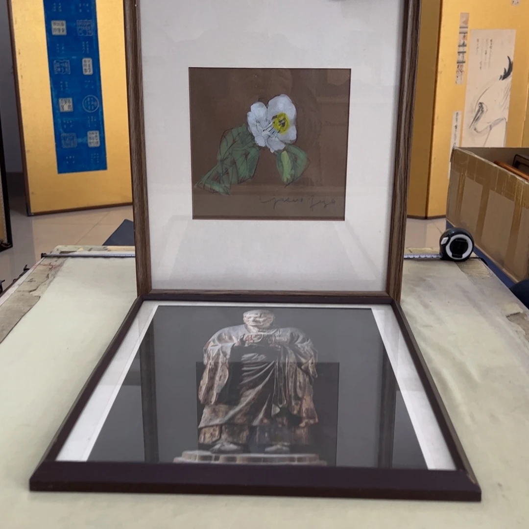 威***锋绘画屏风框画茶空间设计