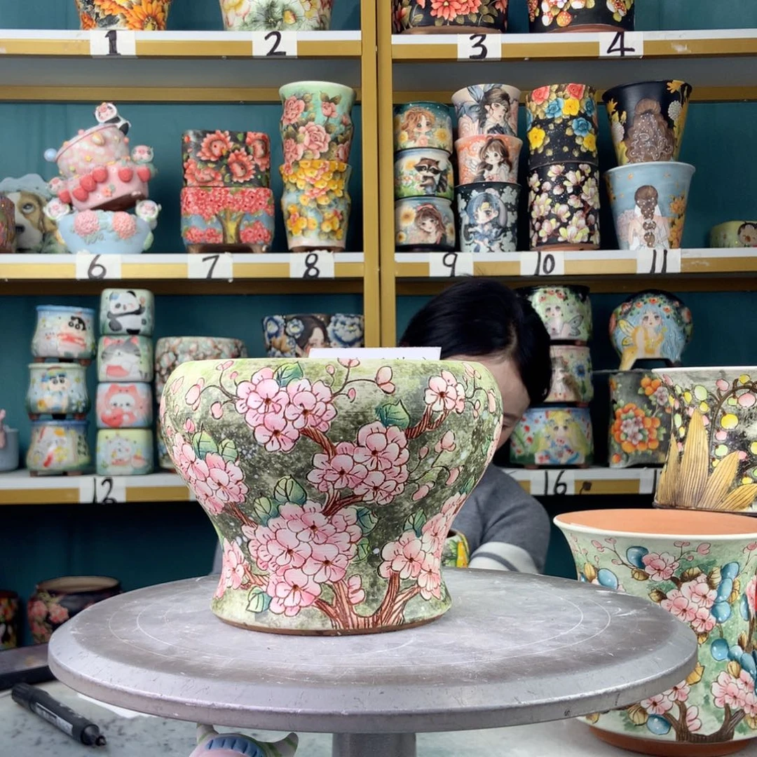 浅***夏陶景德镇手工花盆598