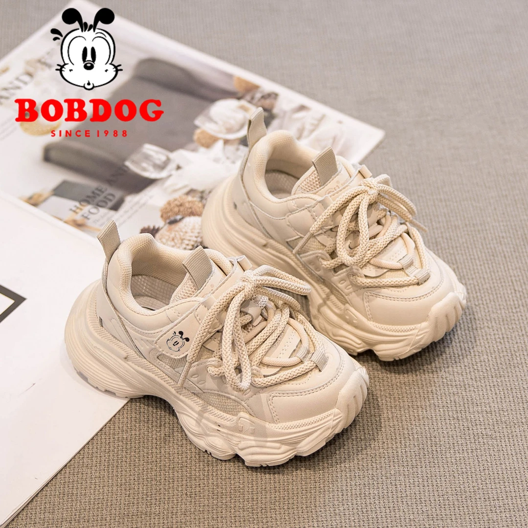 Bobdog/巴布豆2025年新款男童女童运动鞋透气百搭轻便跑步鞋