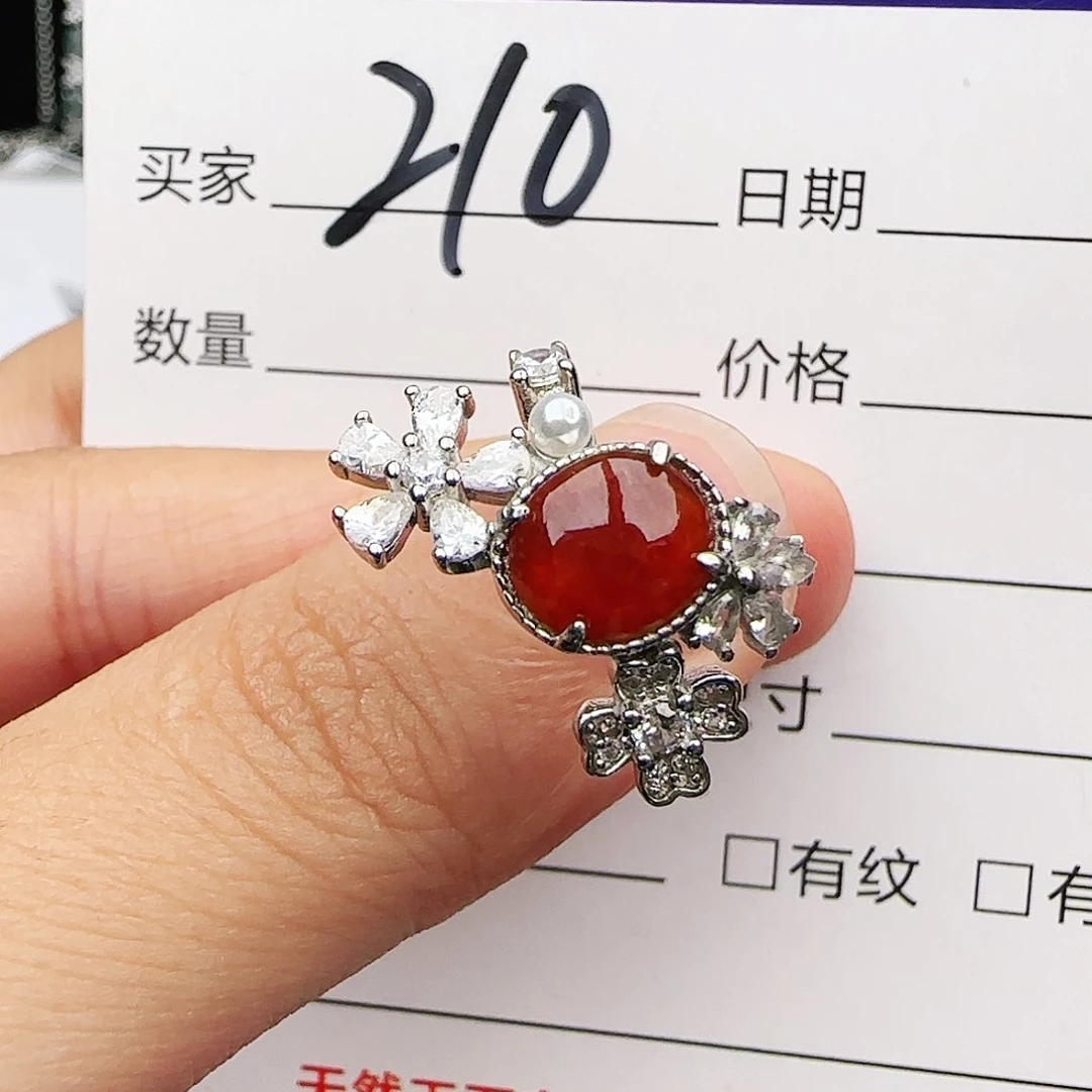 银S925镶嵌戒指翡翠戒指