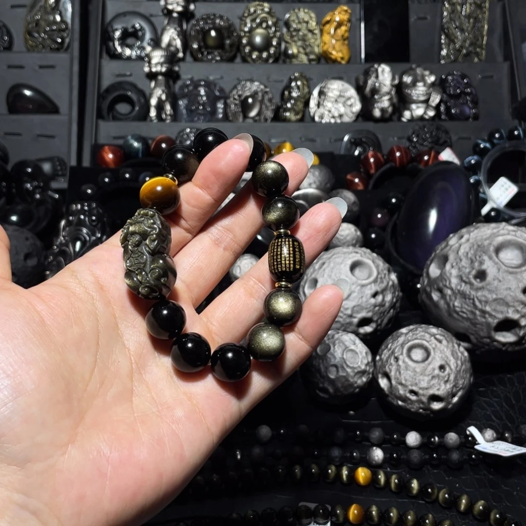 未镶嵌黑曜岩珠宝奇石早****_