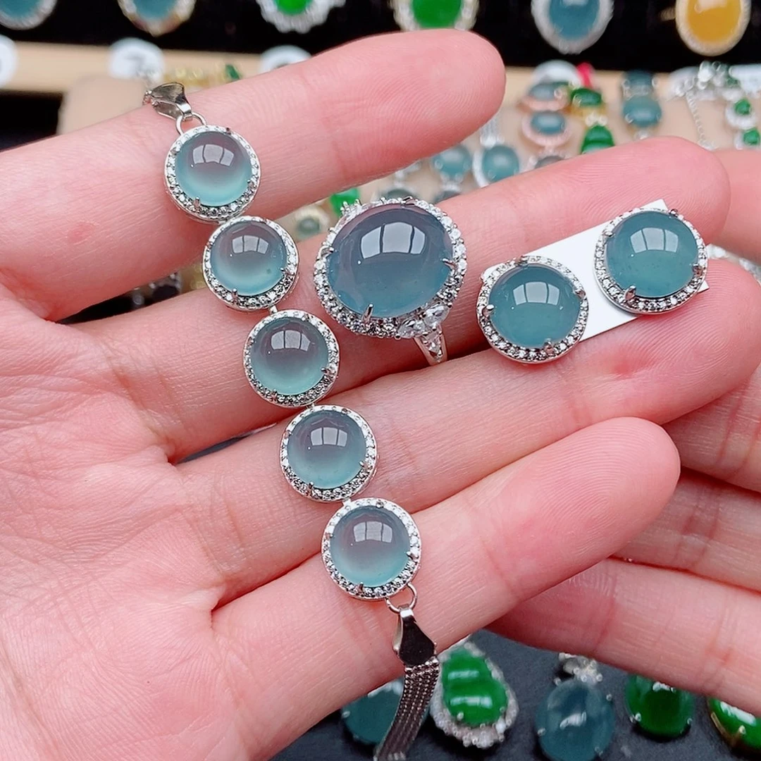 翡翠银S925镶嵌戒指