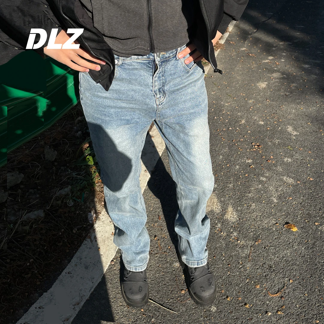 DLZ【基础蓝牛】四季款牛仔裤11盎司弹力休闲直筒vantage水洗长裤