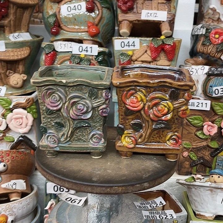 紫砂花盆粗陶材质多肉花盆