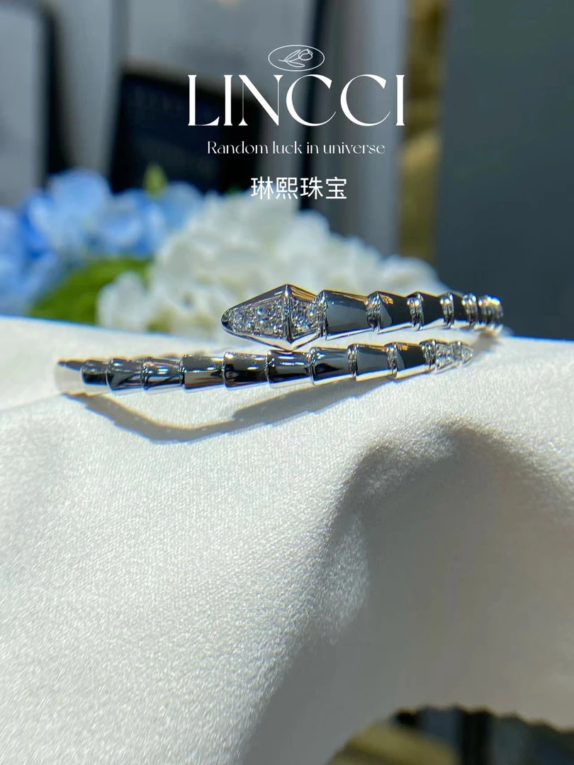 【琳熙定制】高品质18k真金真钻头尾蛇手镯非电商版❗️非通货❗️