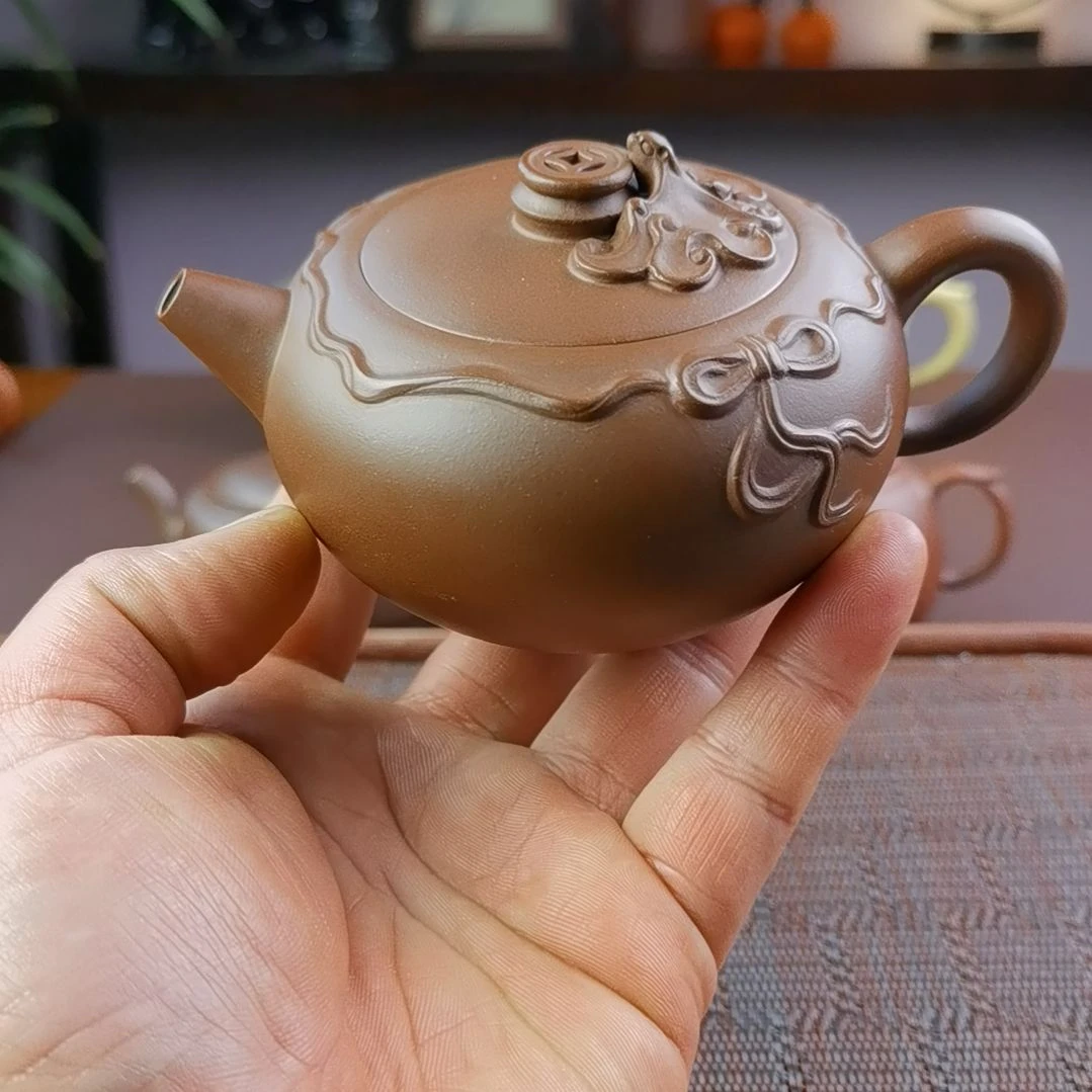 紫砂茶壶紫泥福在眼前230CC