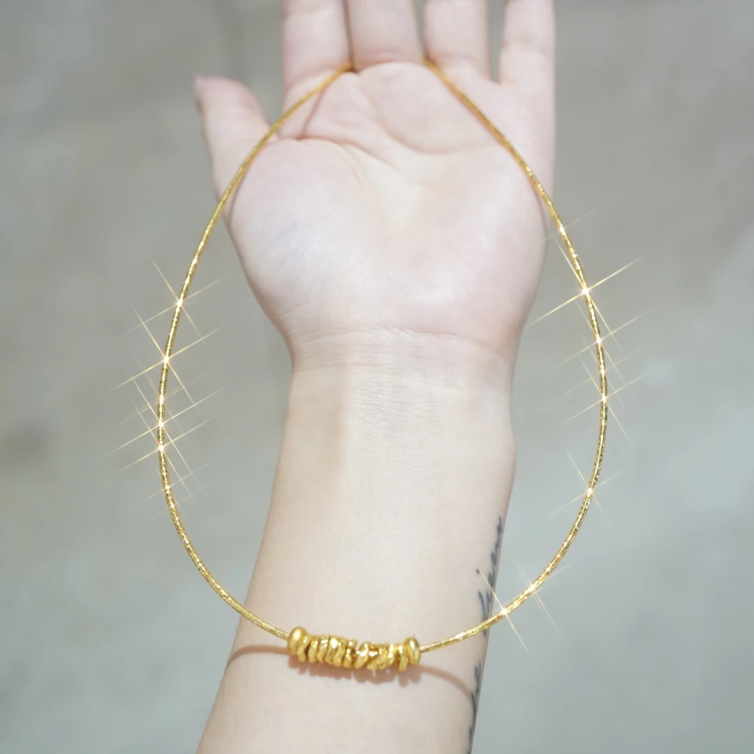 【宝诗曼珠宝】足金999黄金盘缠配件5-6mm 赠合金链和2颗合金定位珠