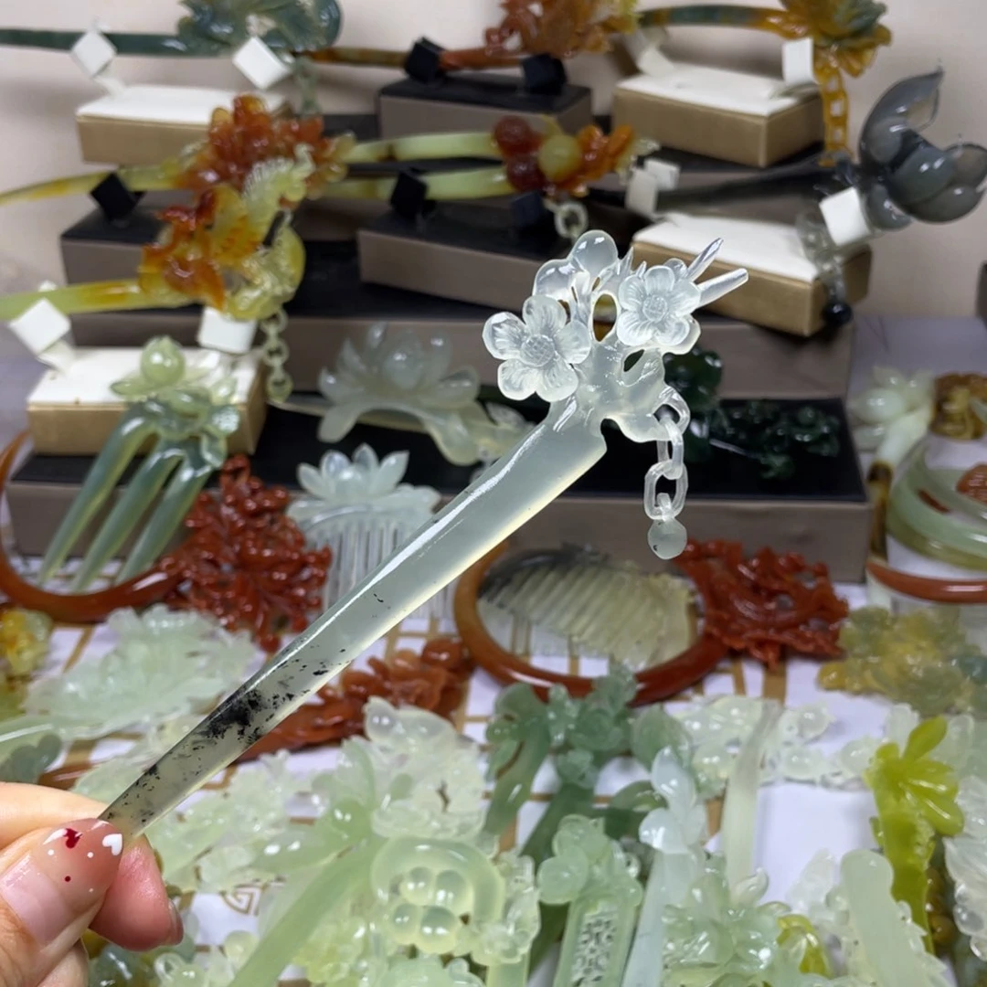 未镶嵌蛇纹石玉发饰
