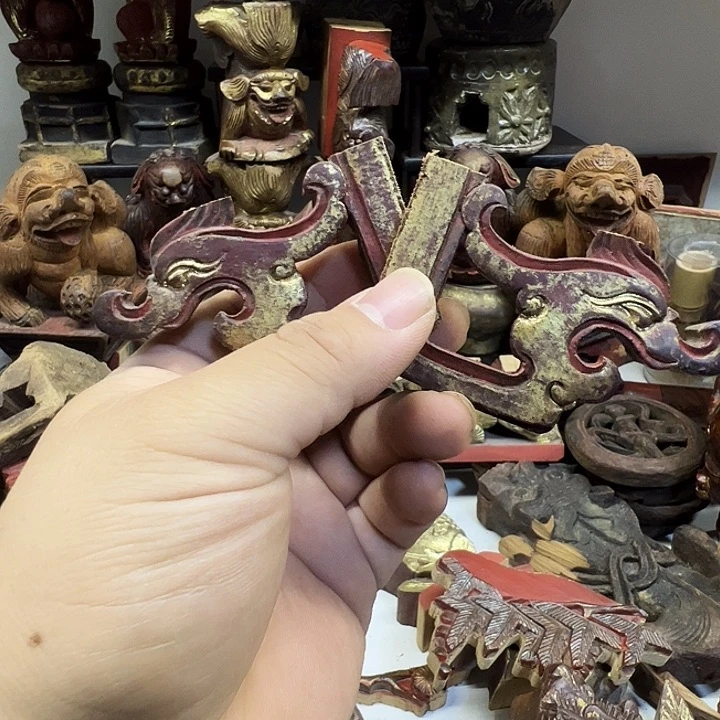 木（非红木类）轻**醉一对龙漂亮小