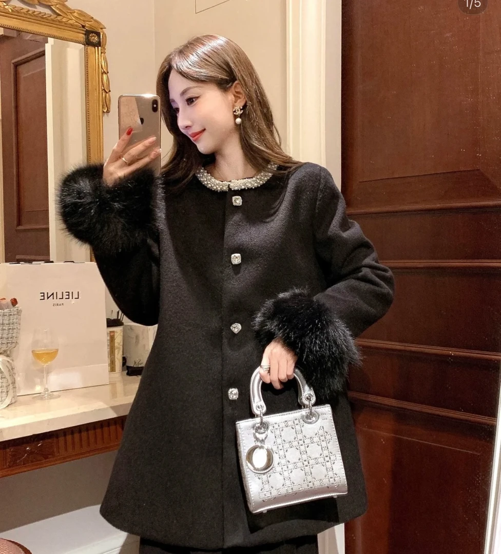 桔梗Studio 第一批珍珠圆领新款外套小香风