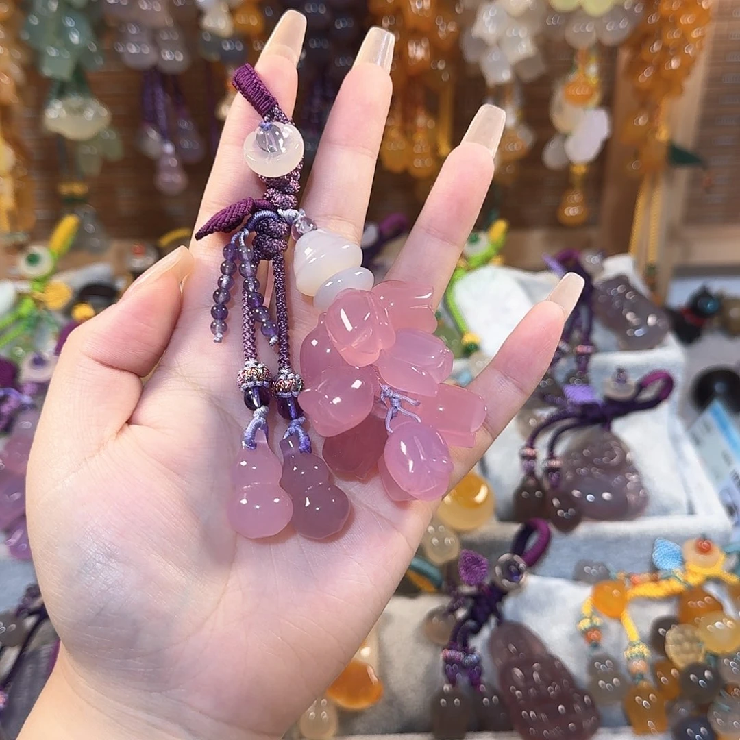 玛瑙/玉髓钥匙挂件未镶嵌苡*福利
