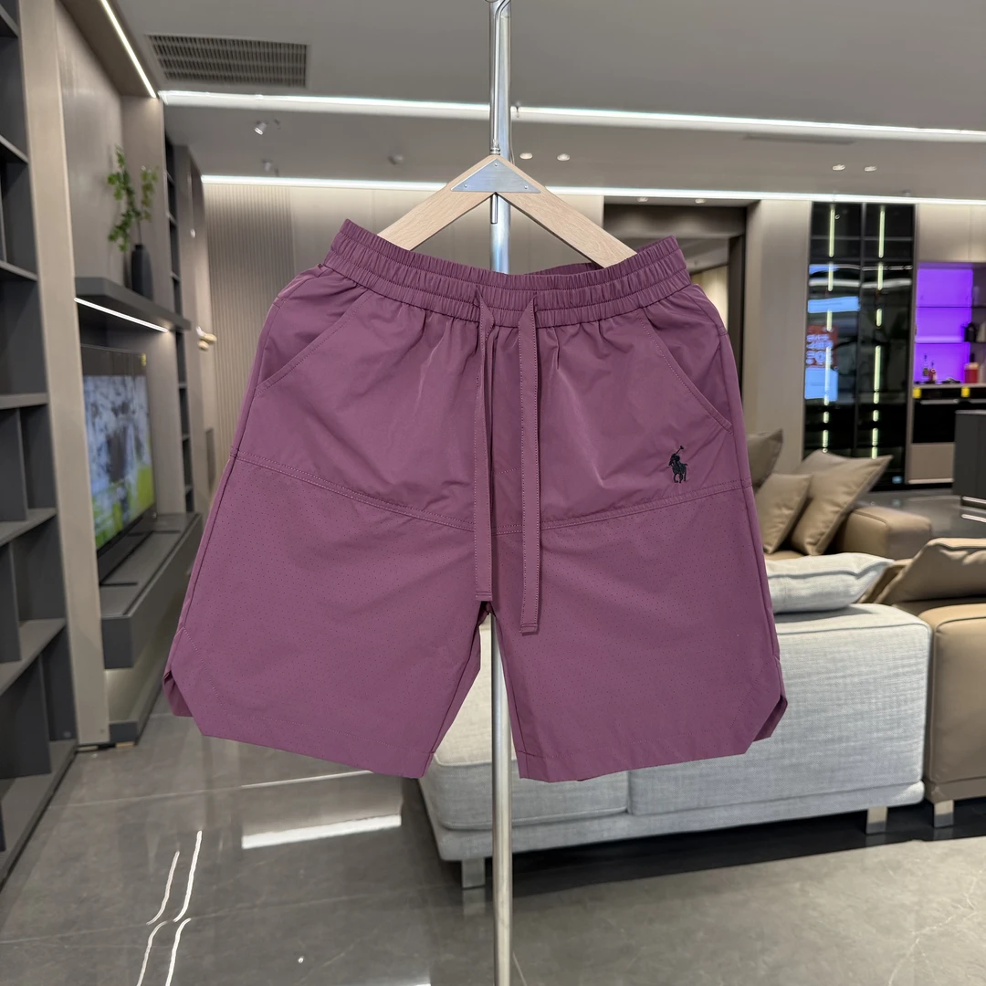 夏季薄款中裤男士蓝色修身短裤宽松大码外穿短裤裤子