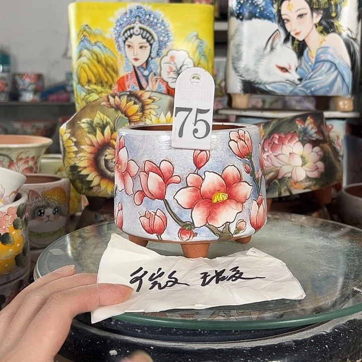 景德镇手绘花盆性价比超高