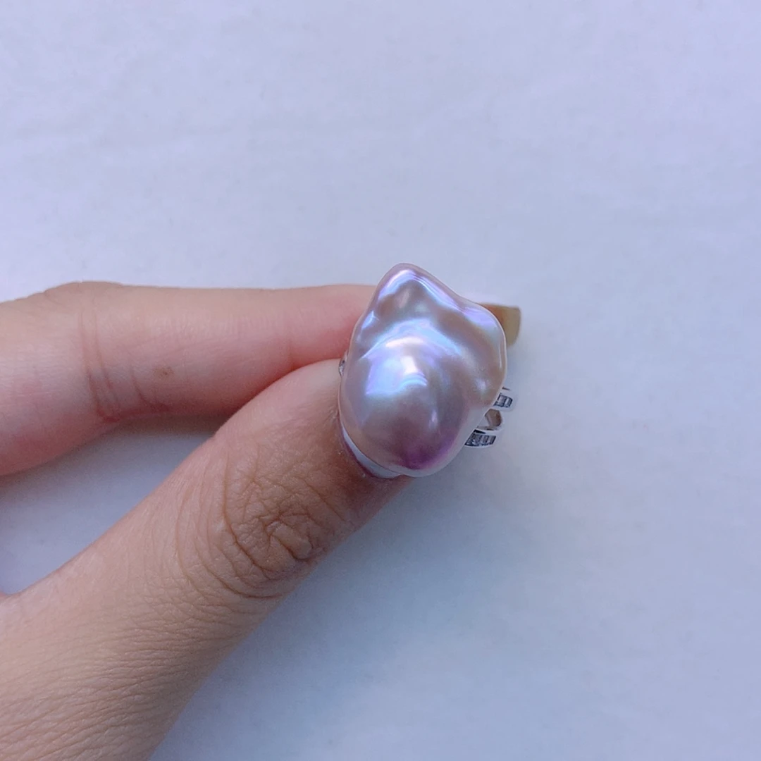 【闪购商品】银S925镶嵌戒指淡水珍珠