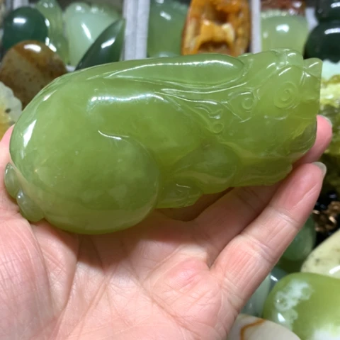 蛇纹石玉未镶嵌手把件