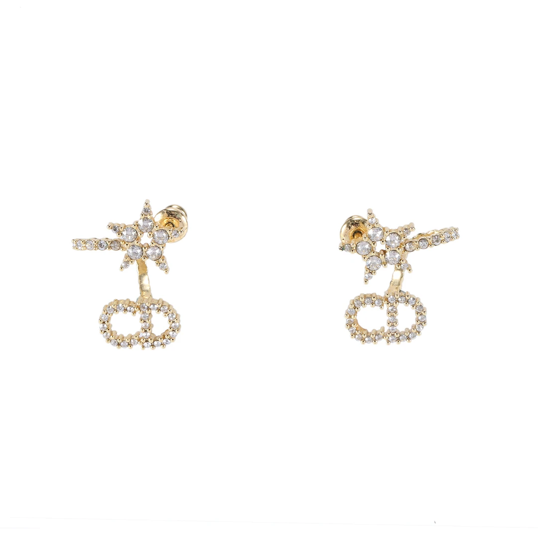 99新 DIOR/迪奥 活动【念念活动】CD 水钻 耳环 合金