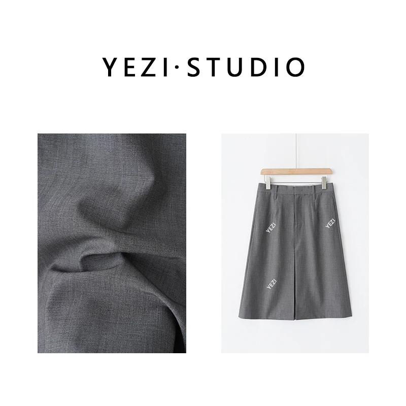 【反季】“高智感”立裁时尚气质夏季简约绵羊毛西装修身半裙24221134