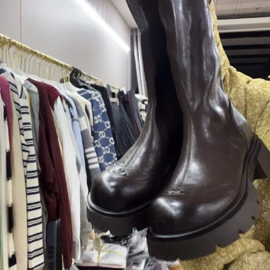 棕色38码全皮长筒靴