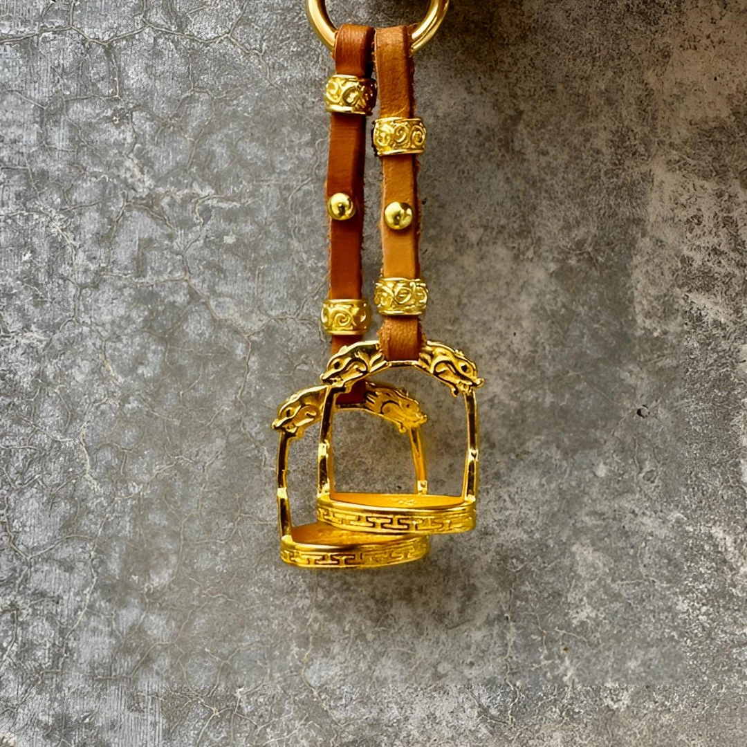 蒙古元素钥匙扣金属感创意马镫钥匙链民族风精美礼品送礼用品