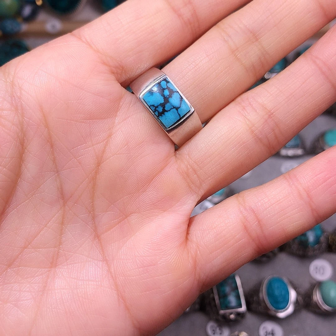 绿松石挂件银S925镶嵌