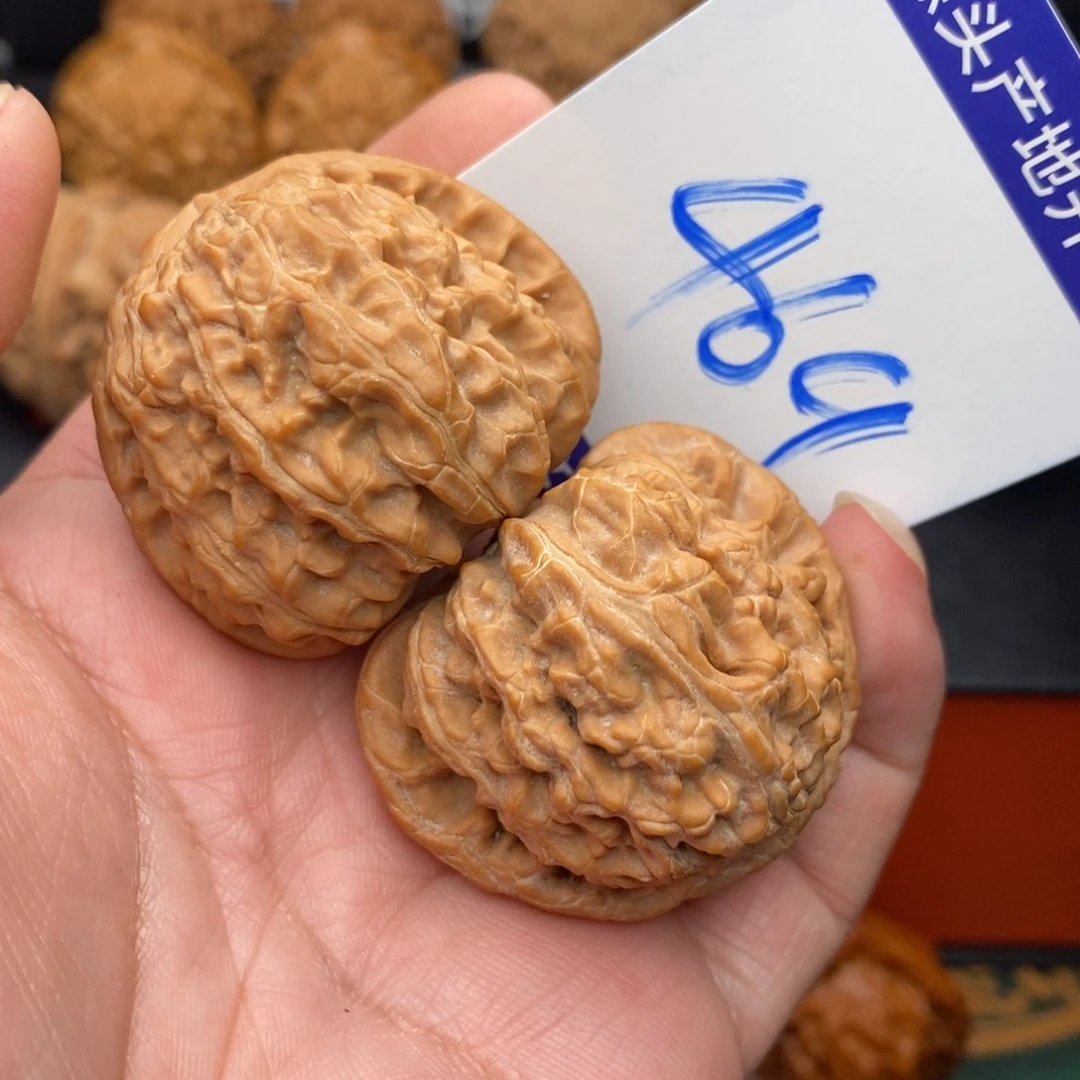 把件文玩核桃白狮子40全品